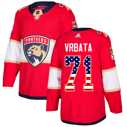 Adidas Panthers #71 Radim Vrbata Red Home Authentic USA Flag Stitched NHL Jersey - Click Image to Close